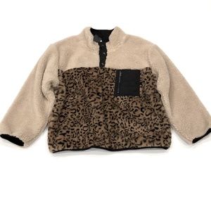 Rails Saga Cream Leopard Mix Faux Fur Jacket NWT